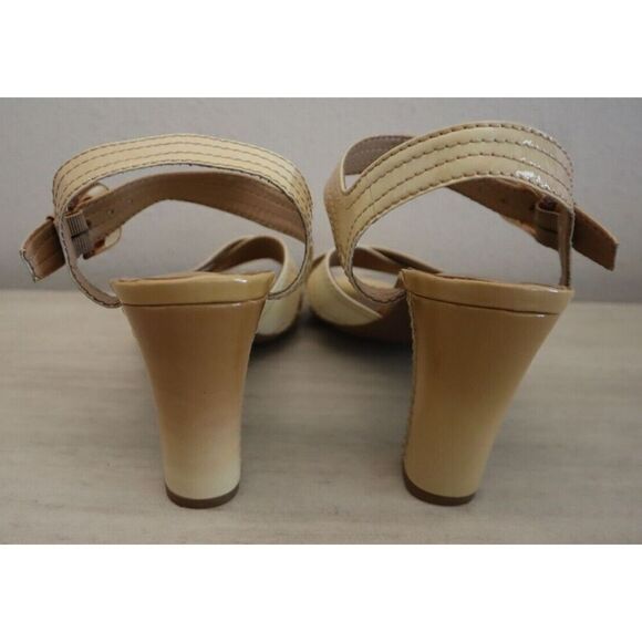 Franco Sarto 19613250 Women Sz 9.5M Beige Classe Ankle Strap Patent Leather Pump - Picture 10 of 11